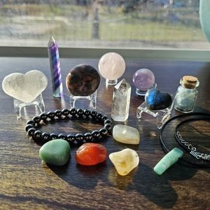 "Spiritual Healing" 14 Pc Crystal Collection Intention Stones Set